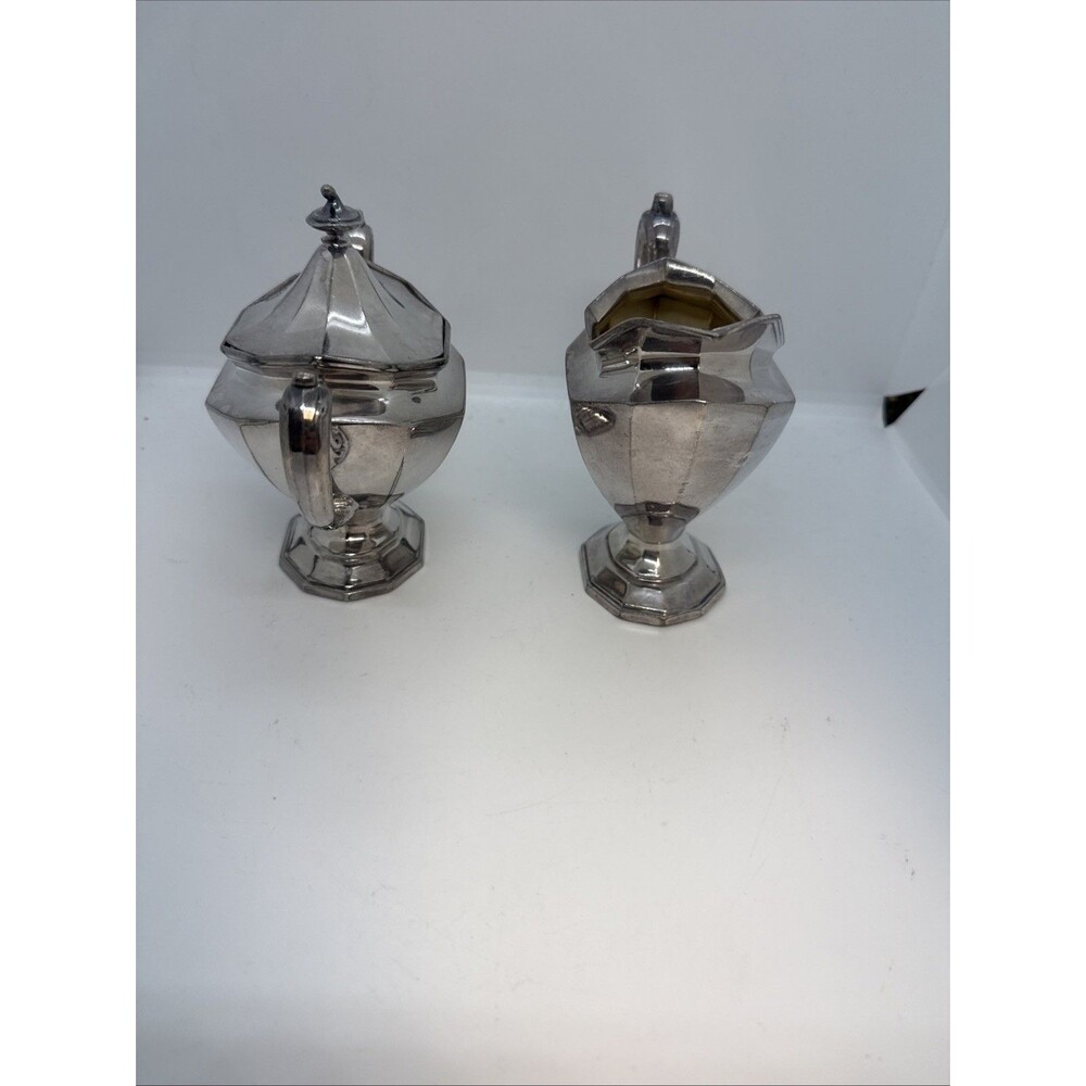 Reed and Barton SilverPlate Creamer and Sugar Bowl #75 - Picture 8 of 10